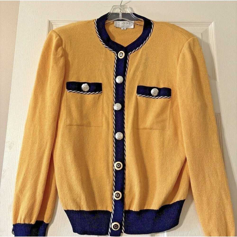 vtg St. John Collection Yellow Blue Classic Knit … - image 1