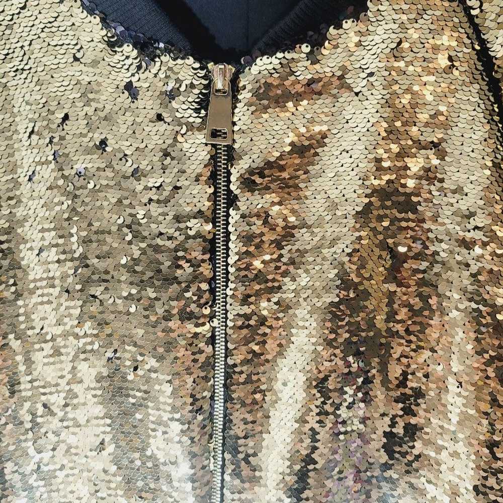 Dolce Cabo Black & Gold Sequins Jacket Size M - image 4