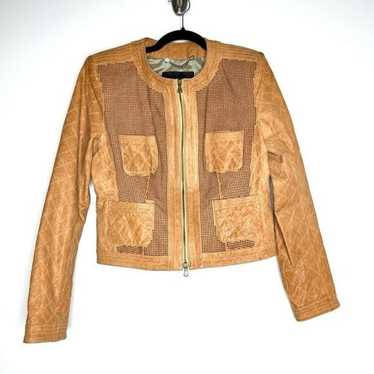 Vintage Enes Tan Studded Leather Jacket 8
