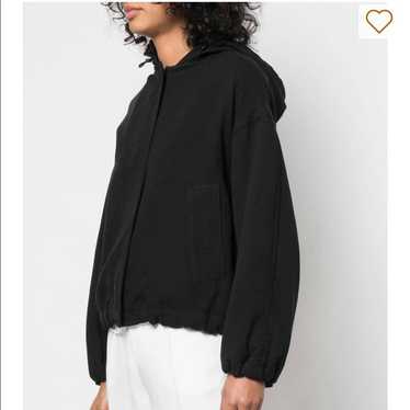 VINCE Black Cotton Hooded Jacket