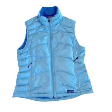 Patagonia Light Blue Puffer Vest Large Warm Padded