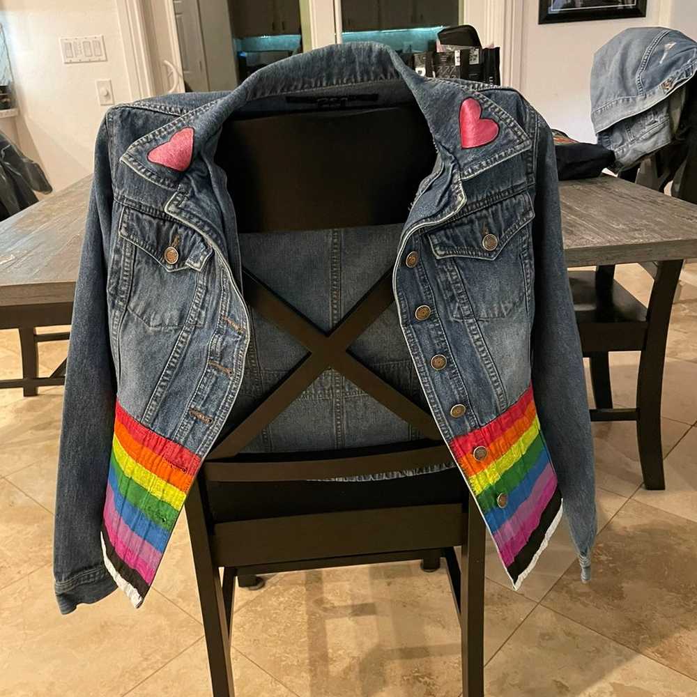 Hand painted jean jacket - image 2
