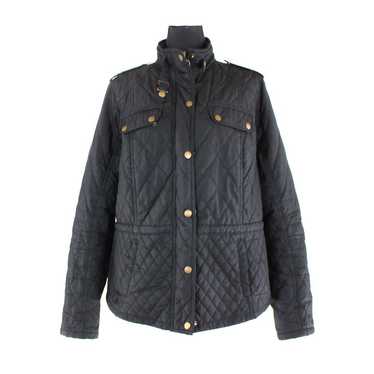 Barbour Black Coil Quilt Zip-Up Military Jacket 14