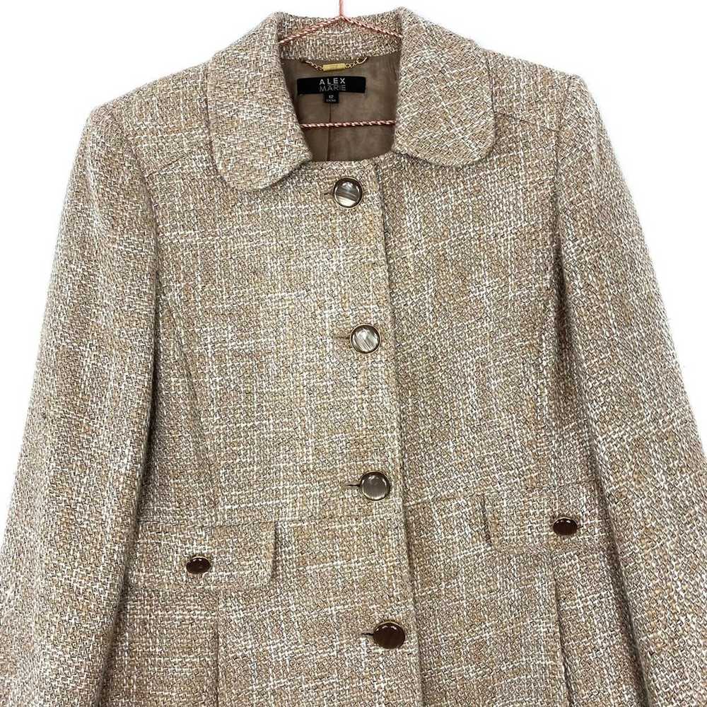 Alex Marie Beige Tan Gold Vintage Inspired Tweed … - image 2