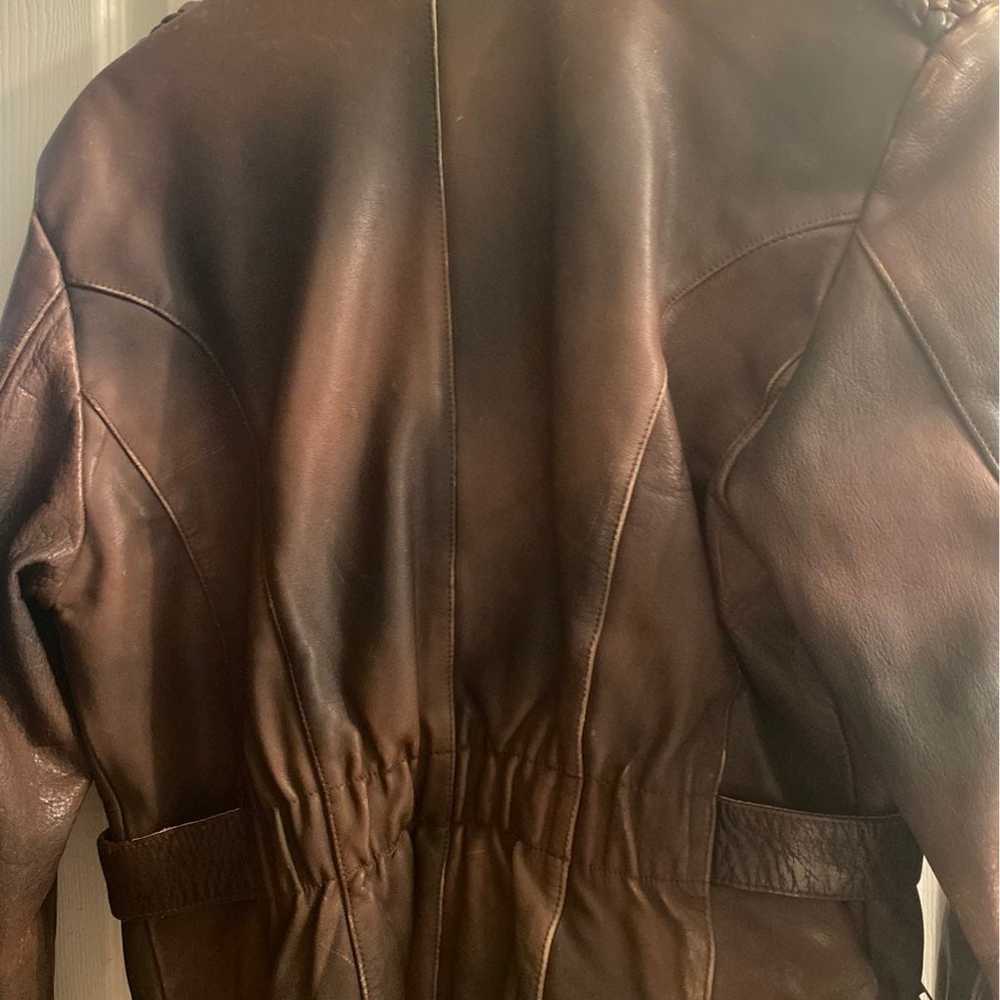 Leather Motorcycle Brown Jacket - image 11