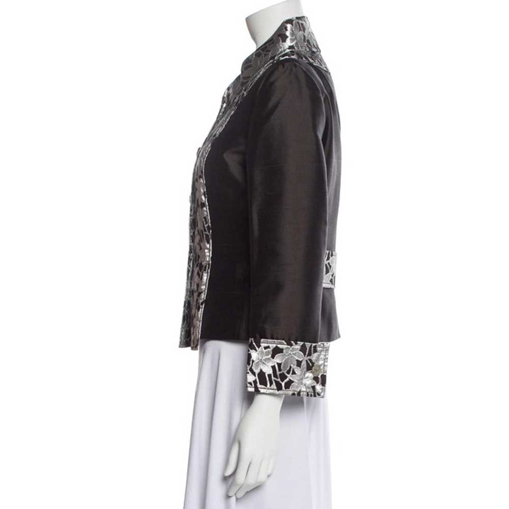 Dolce & Gabbana Silk Evening Jacket Brown Silver … - image 3