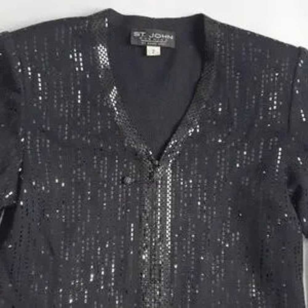 St. John Evening Knitted Sequins Blazer Jacket Sz… - image 7