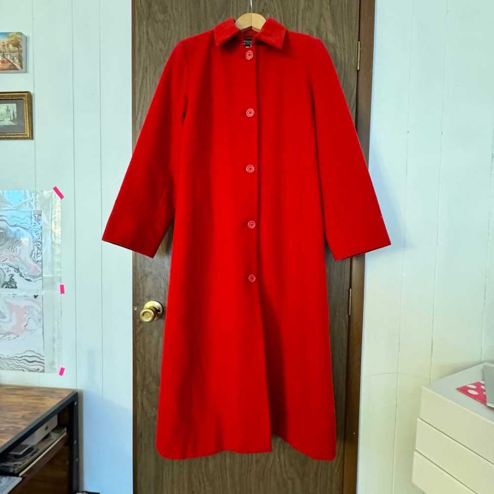 Vintage Cherry Red Wool Coat - image 5
