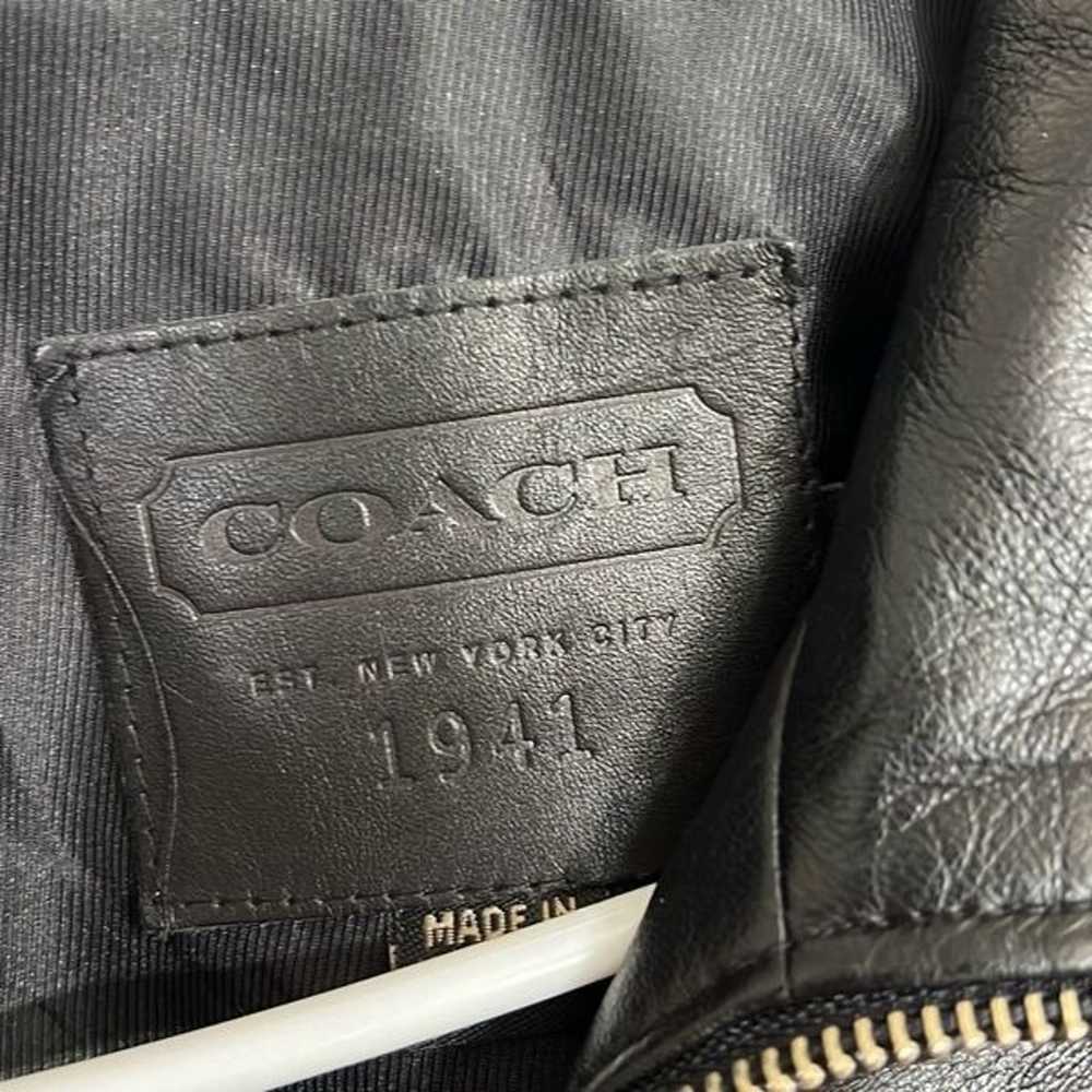 Coach size medium women’s black leather jacket - image 2