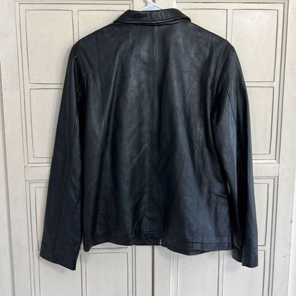Coach size medium women’s black leather jacket - image 3