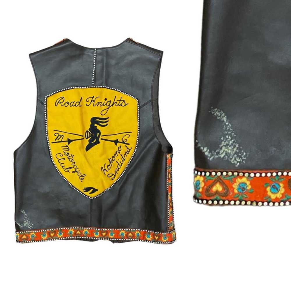 1960s Brown Leather MC Cut Road Knights Indiana L… - image 3