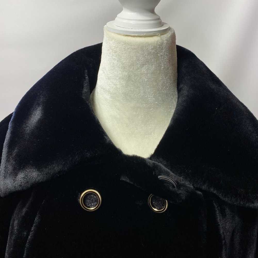 VTG Women's Black Borgazia Soft Faux Fur Coat Siz… - image 3