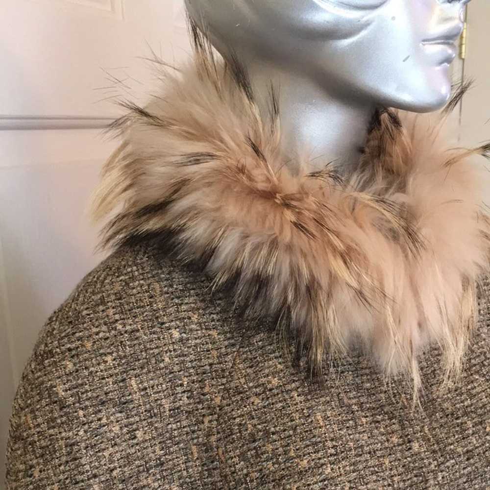 Juliana Collezione Tweed Cape with Fur Collar - image 5