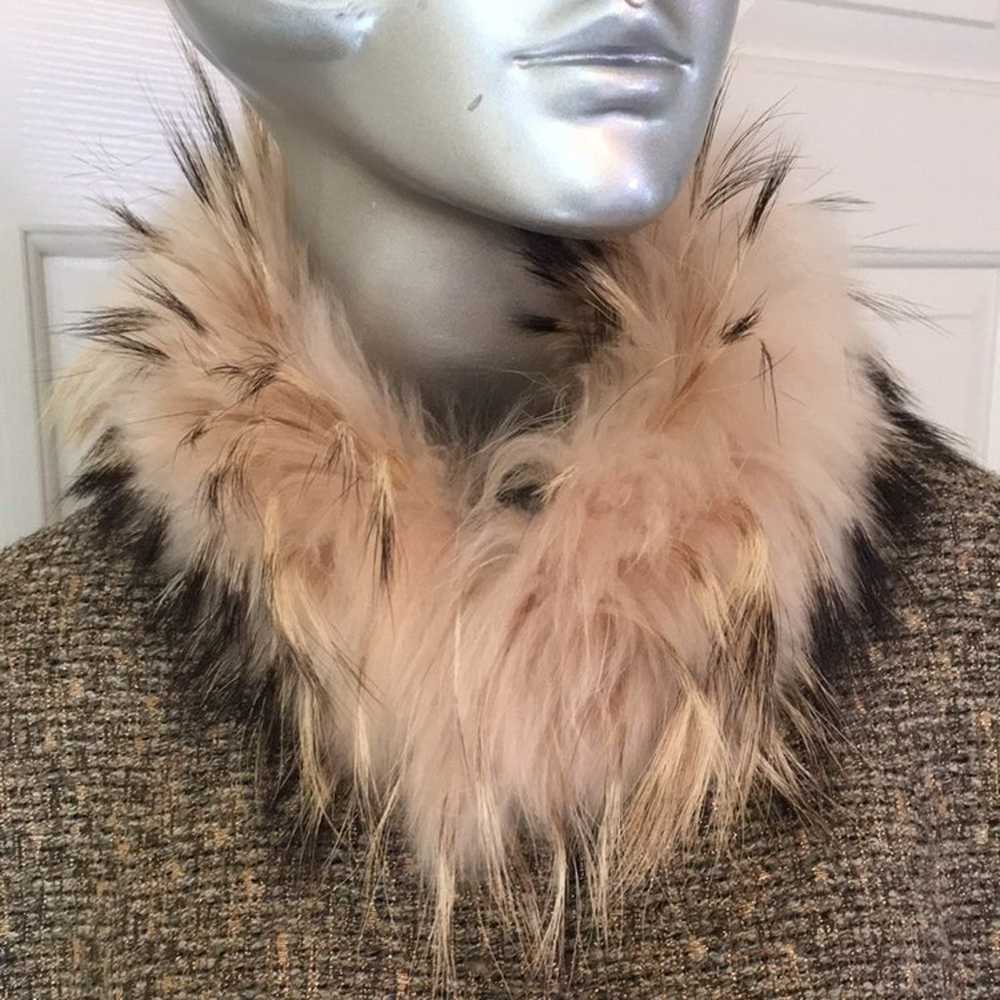 Juliana Collezione Tweed Cape with Fur Collar - image 6
