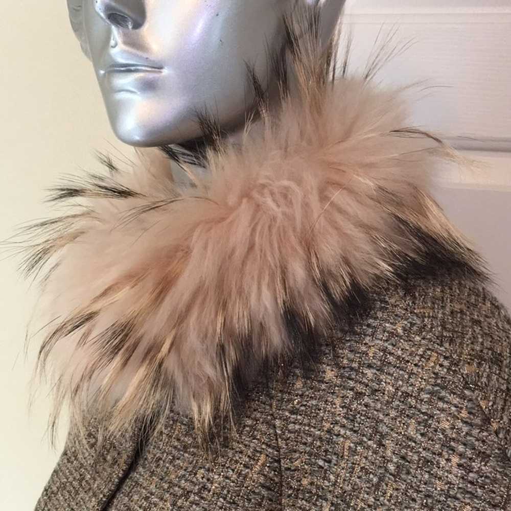 Juliana Collezione Tweed Cape with Fur Collar - image 7