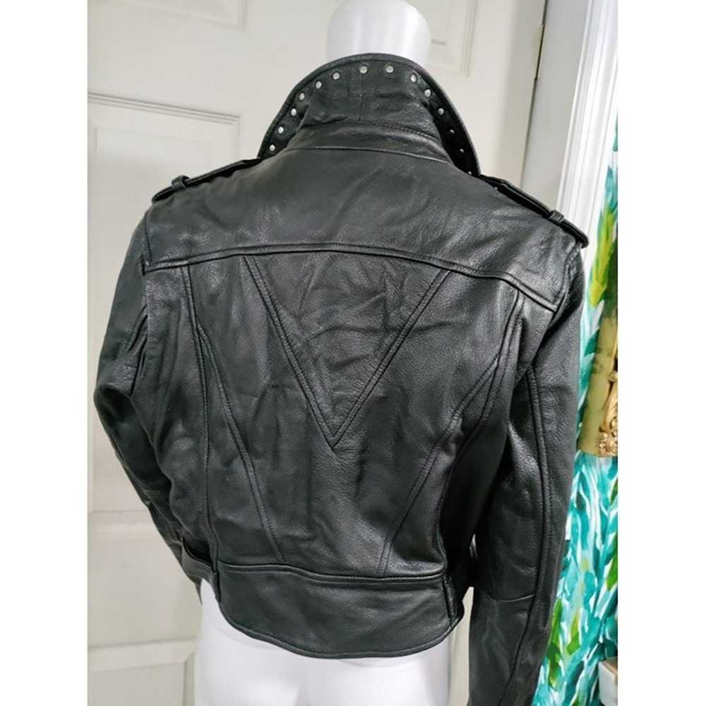 BCBGMaxazria Trinity Lambs Leather Moto Jacket Bl… - image 6