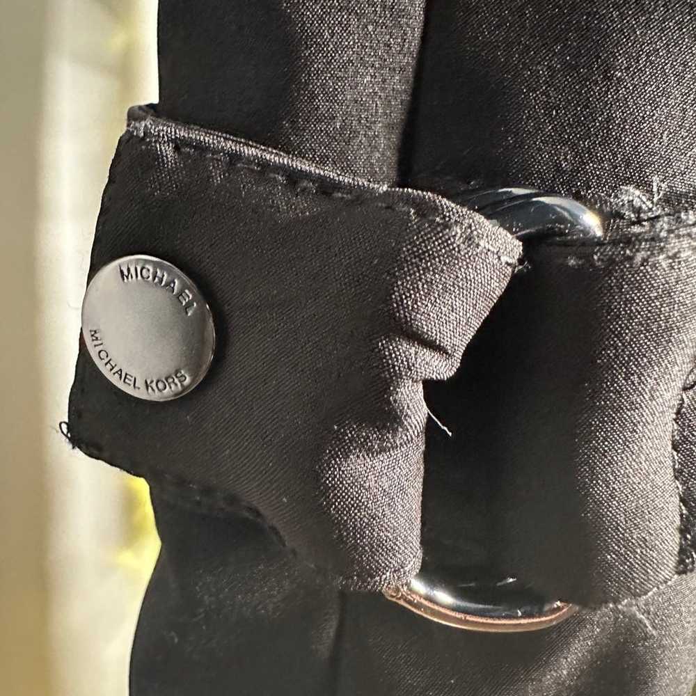 MICHAEL KORS Faux-Leather-Trim Hooded Raincoat Bl… - image 3
