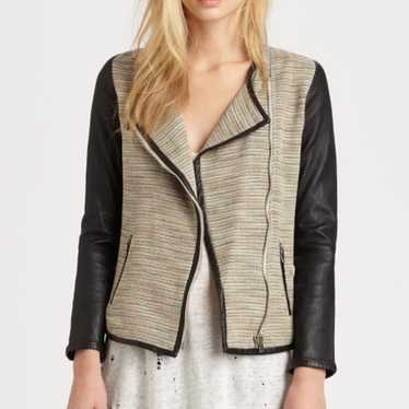 IRO metallic tweed lamb leather jacket