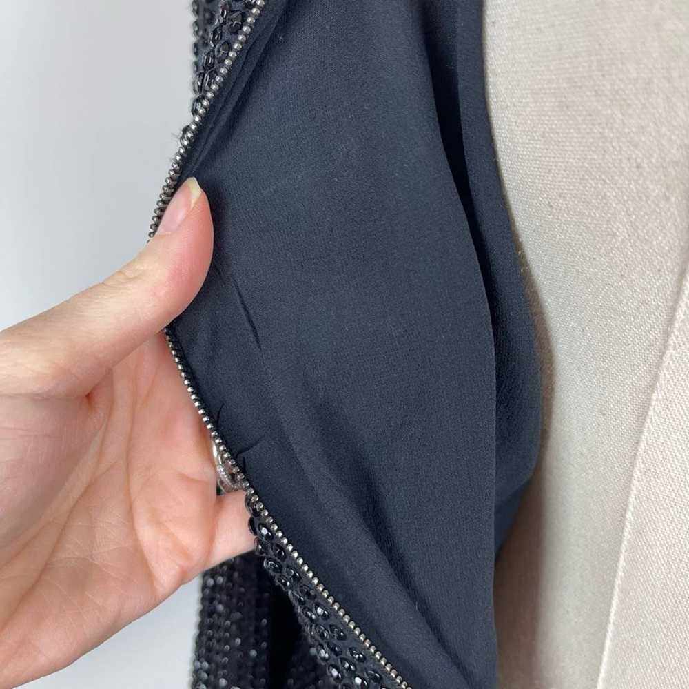 L’AGENCE Silk Crystal Beaded Bomber Jacket Coat |… - image 11