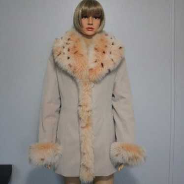 #385 Polyester/foxfur coat - image 1