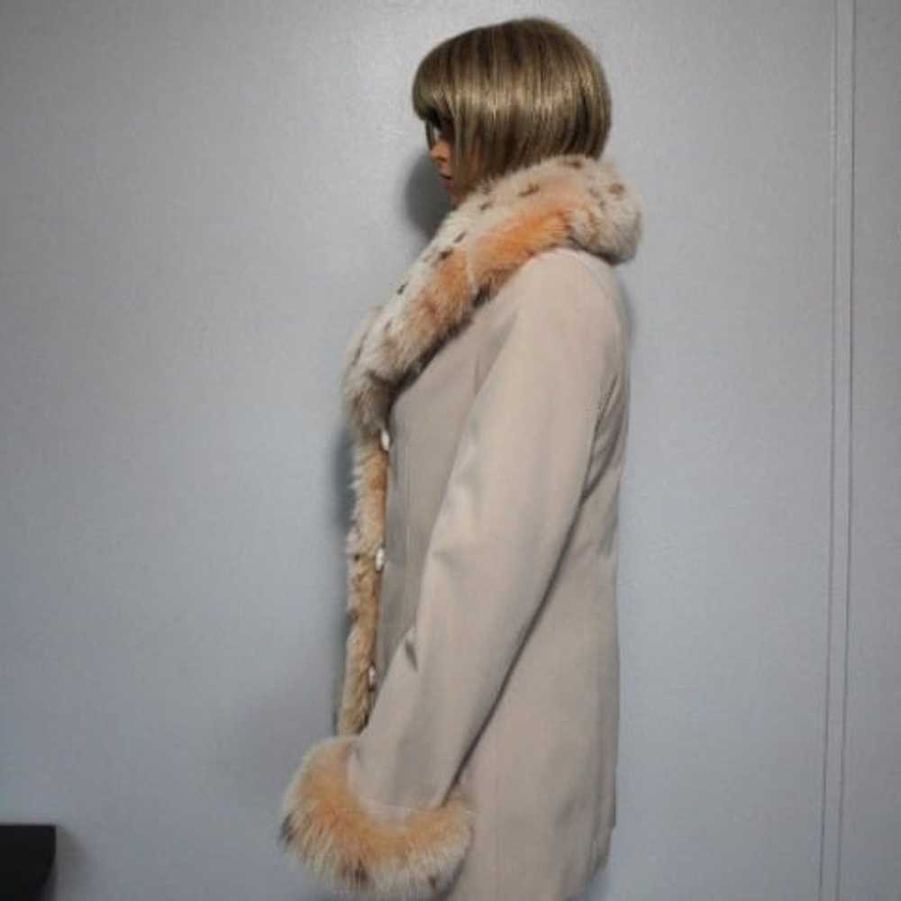 #385 Polyester/foxfur coat - image 3