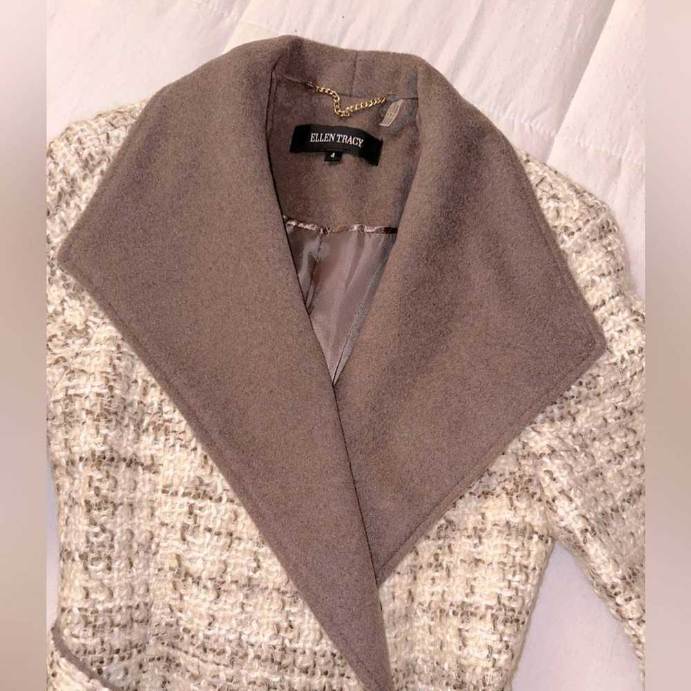 NWOT Ellen Tracy Neutral Cream and Tan Brown Wool… - image 2