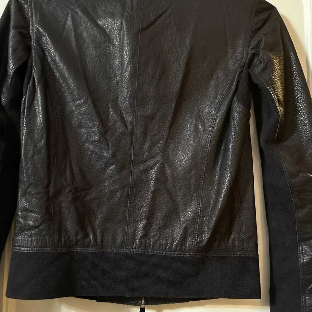 GIMO’s Black Leather Racer Jacket, Size 42 - image 7