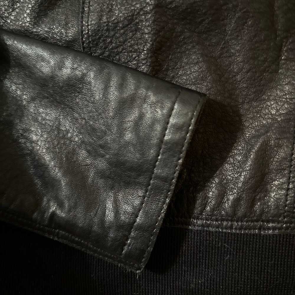 GIMO’s Black Leather Racer Jacket, Size 42 - image 8