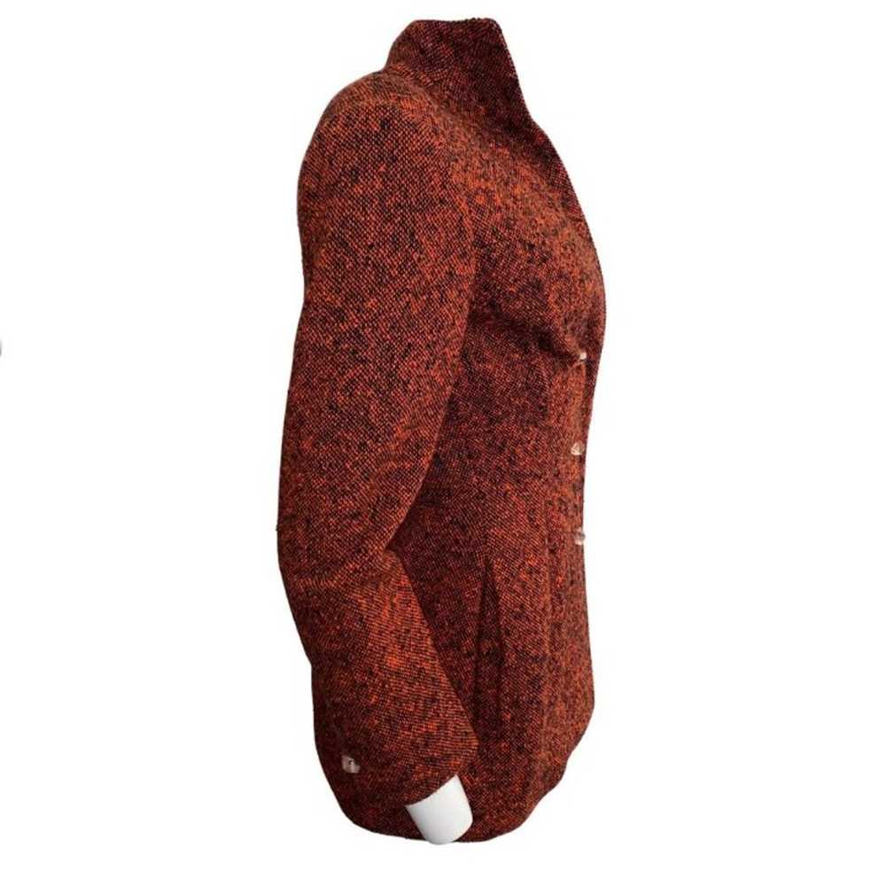 Geoffrey Beene Orange Vintage Tweed Blazer Size 6… - image 2