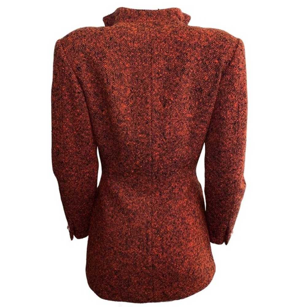 Geoffrey Beene Orange Vintage Tweed Blazer Size 6… - image 3