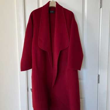 100% 80s Wool Coat Red