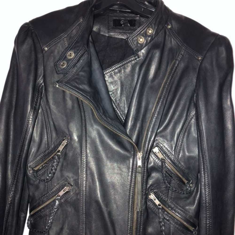 Aqua Leather Jacket - image 3