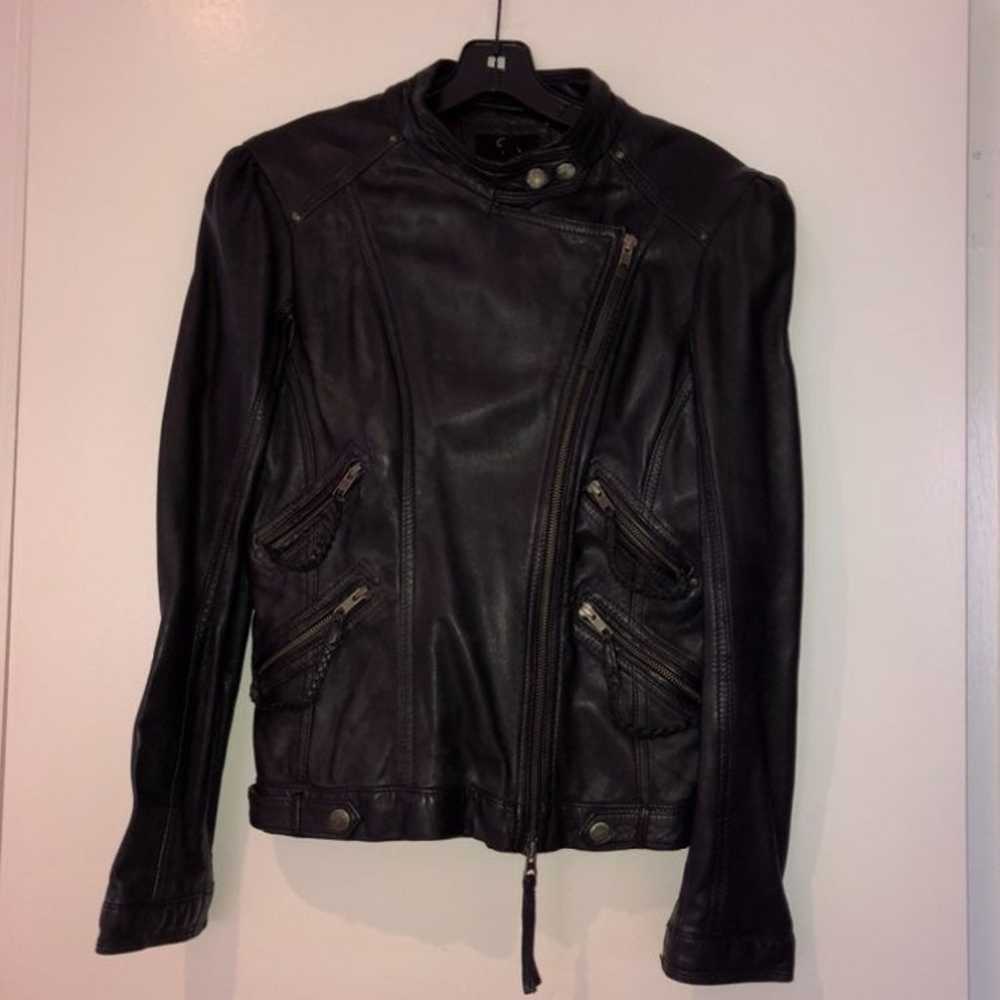 Aqua Leather Jacket - image 4