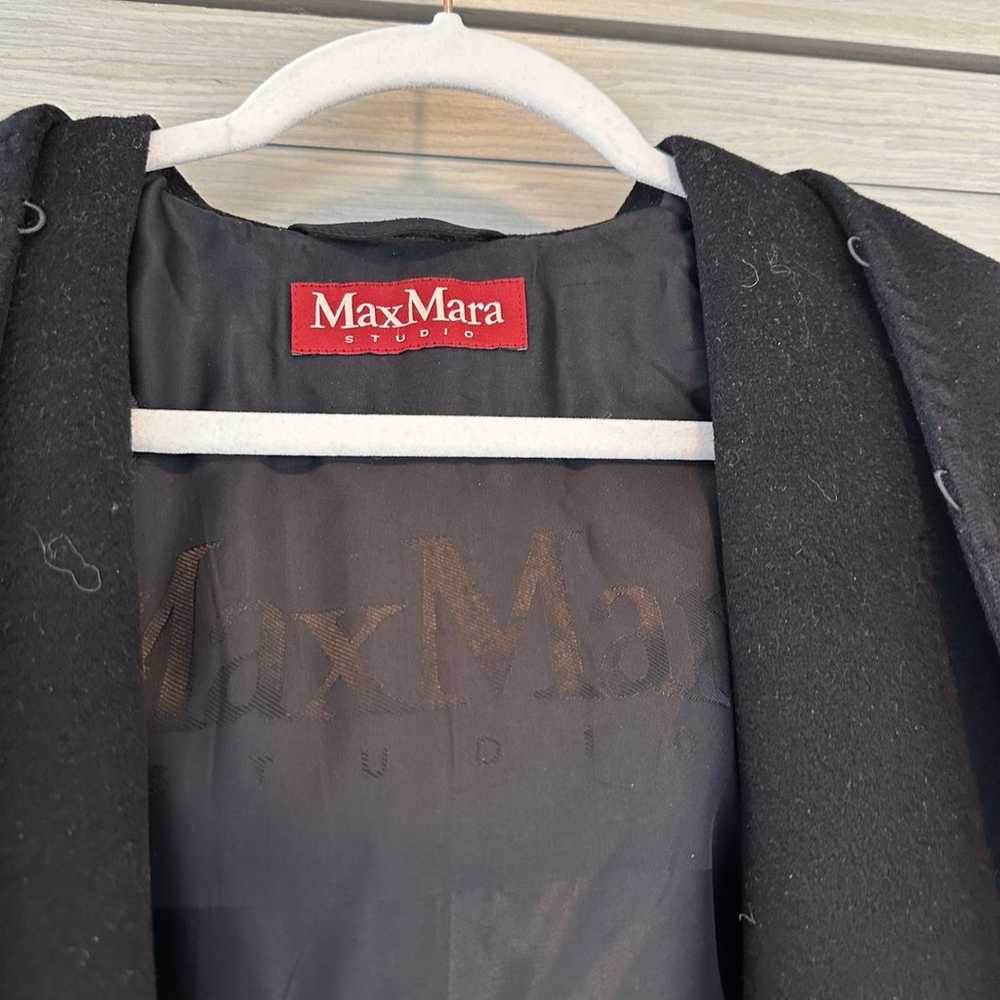 Max Mara Wool Black coat sz 4 - image 2