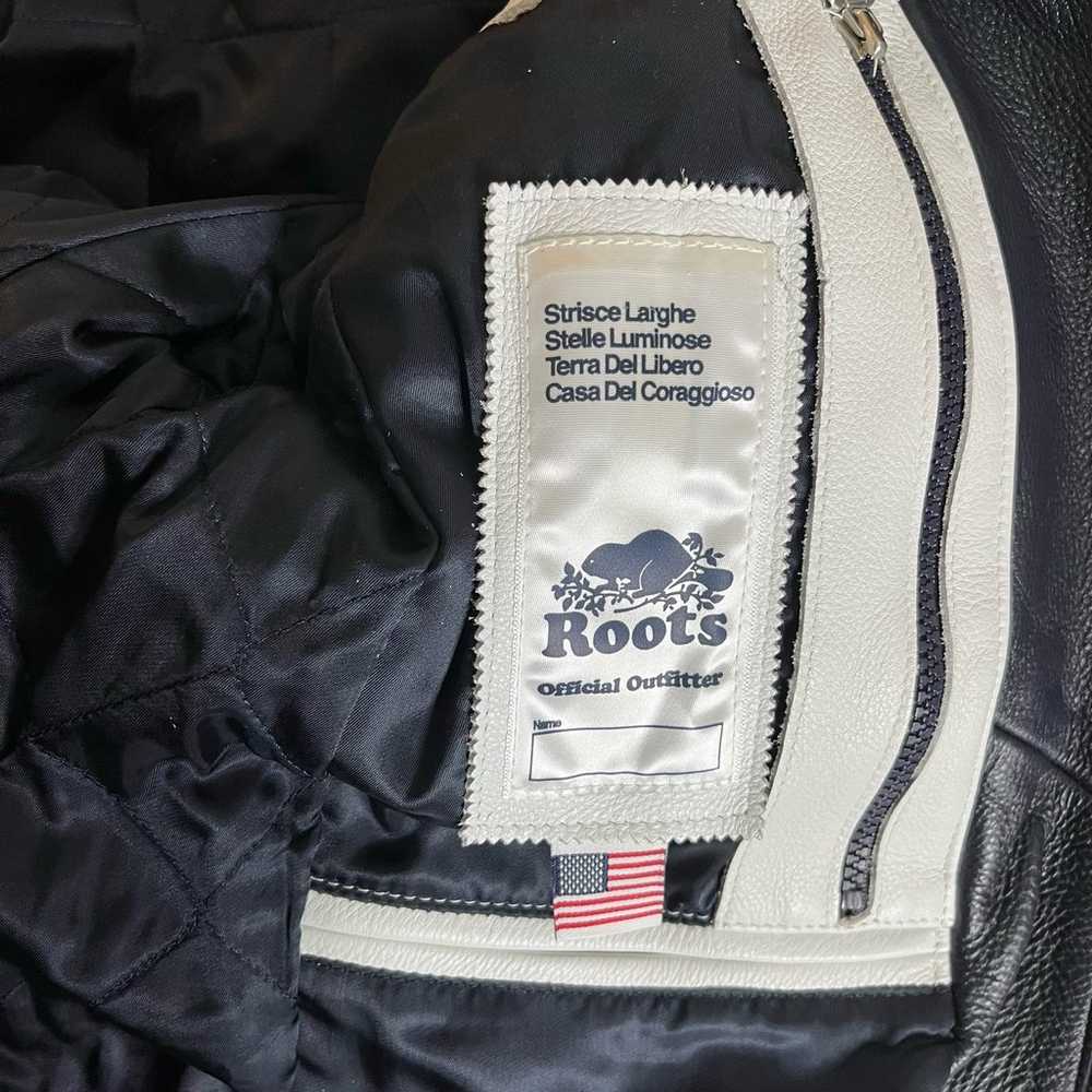 ROOTS CANADA White leather Jacket USA Team 2006 P… - image 11