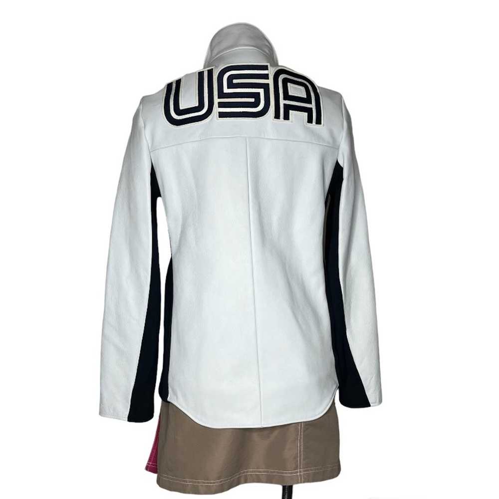ROOTS CANADA White leather Jacket USA Team 2006 P… - image 3