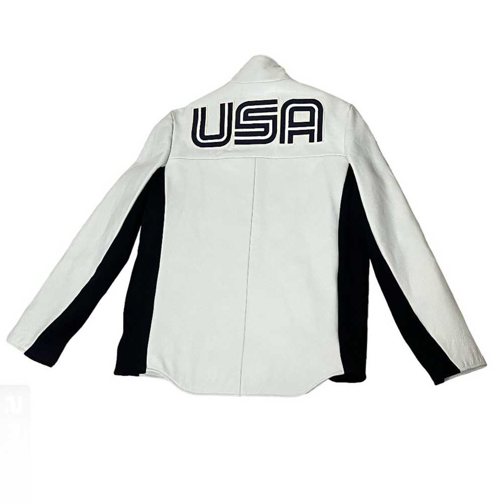 ROOTS CANADA White leather Jacket USA Team 2006 P… - image 7