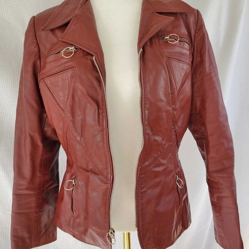 Vintage 70's Oxblood Leather Jacket - image 2