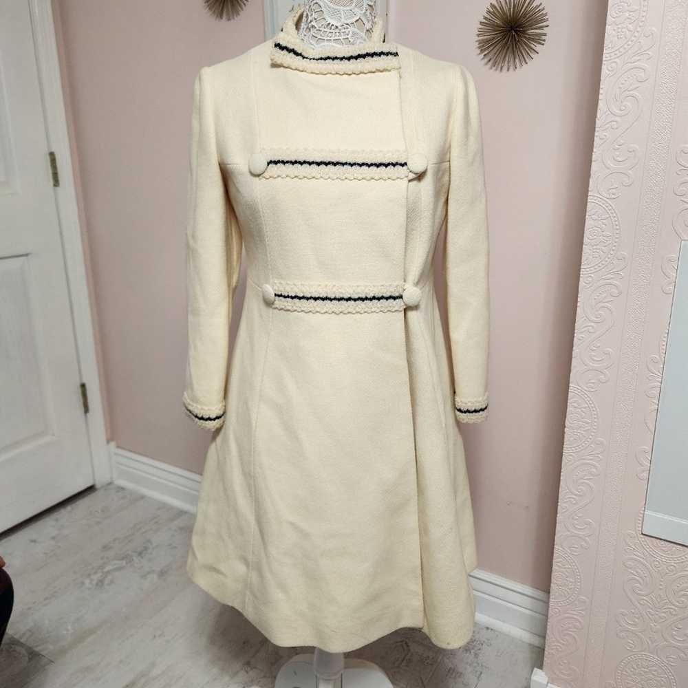 EUC Vintage YOUTHCRAFT Ivory unique long coat bea… - image 2