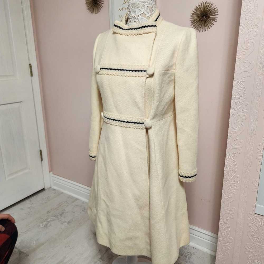 EUC Vintage YOUTHCRAFT Ivory unique long coat bea… - image 5