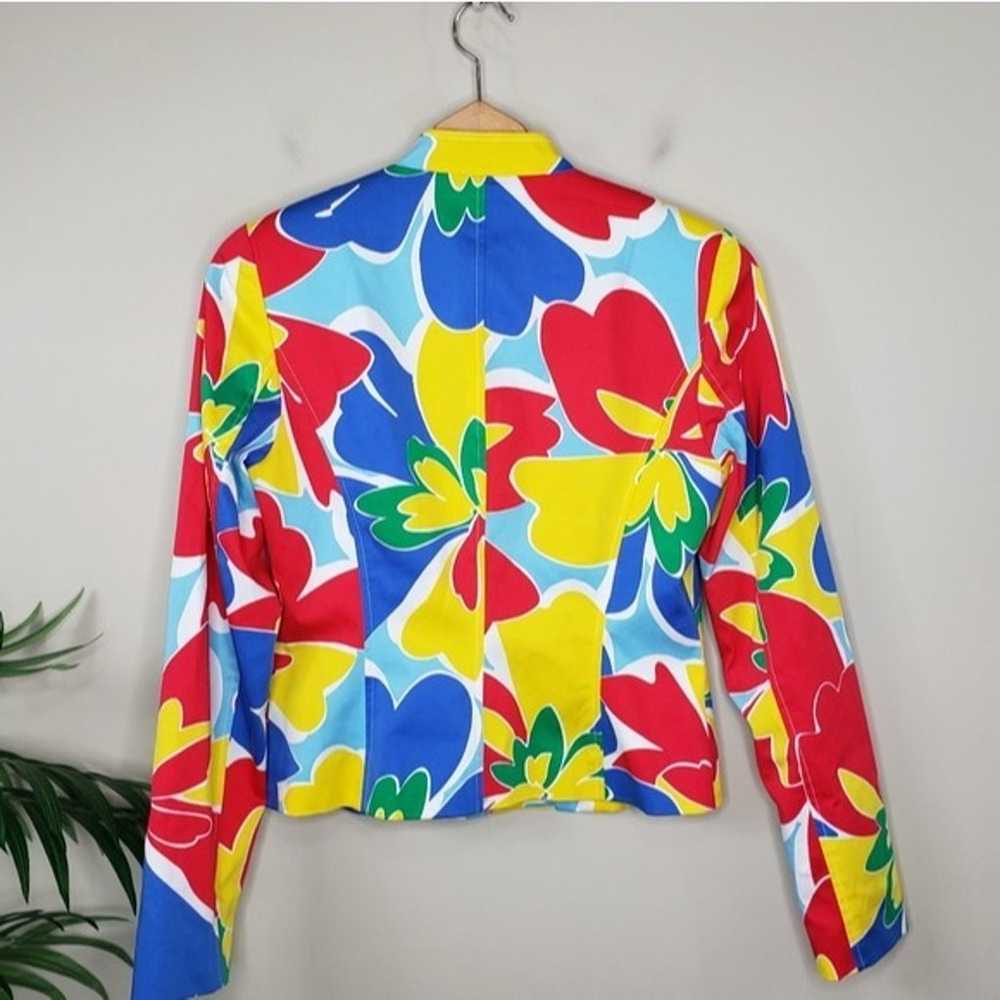 David Meister | Colorful Floral Zip Front Jacket - image 2