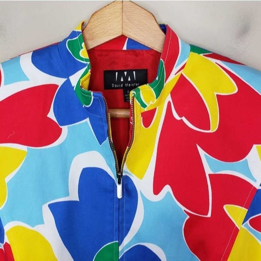David Meister | Colorful Floral Zip Front Jacket - image 3