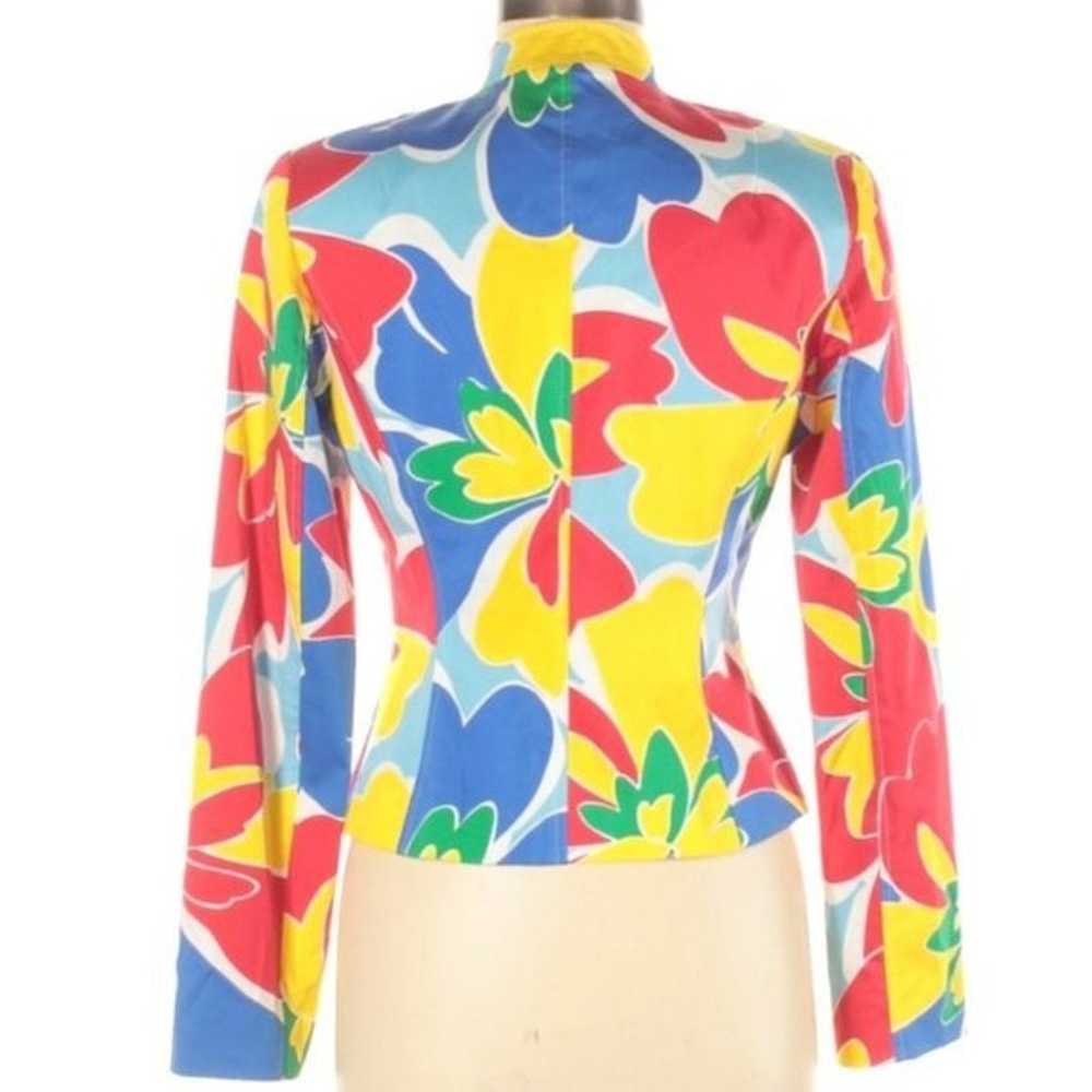 David Meister | Colorful Floral Zip Front Jacket - image 6