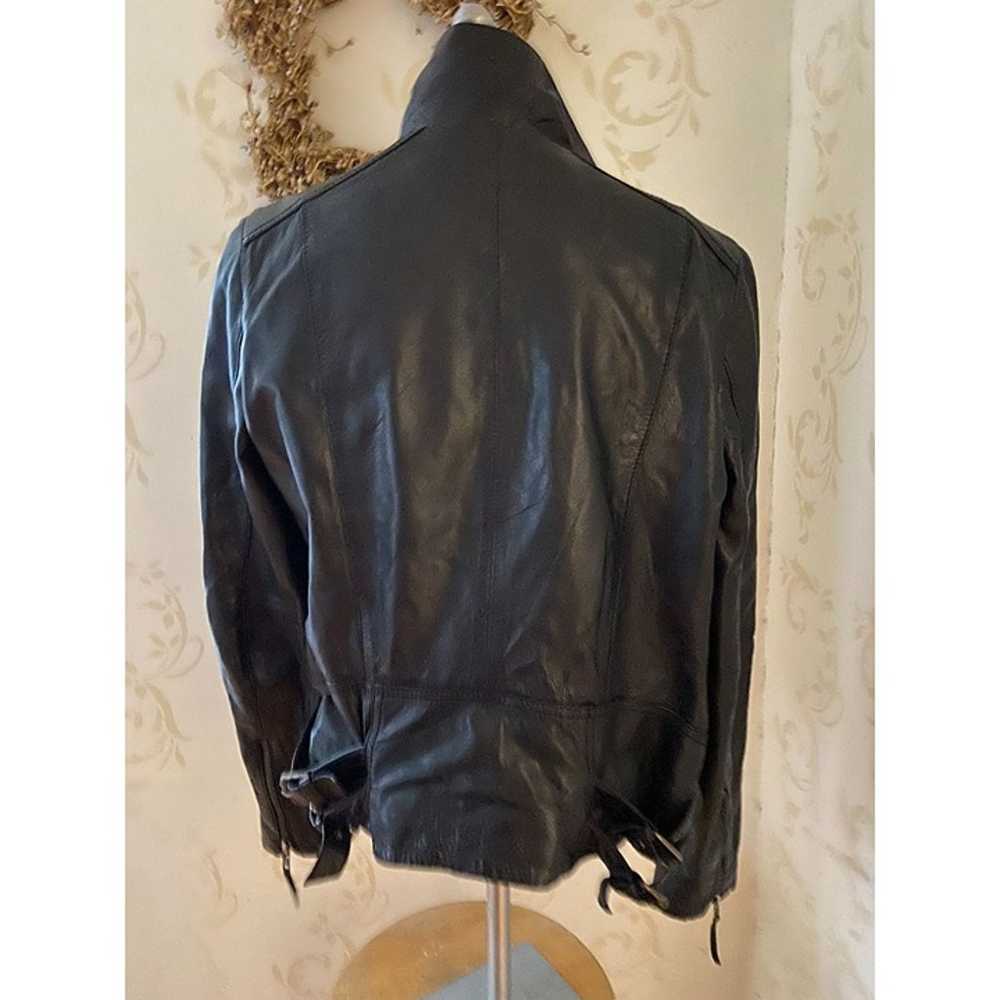 Ladies Size Small Whiskey 100% Leather Moto Jacket - image 3