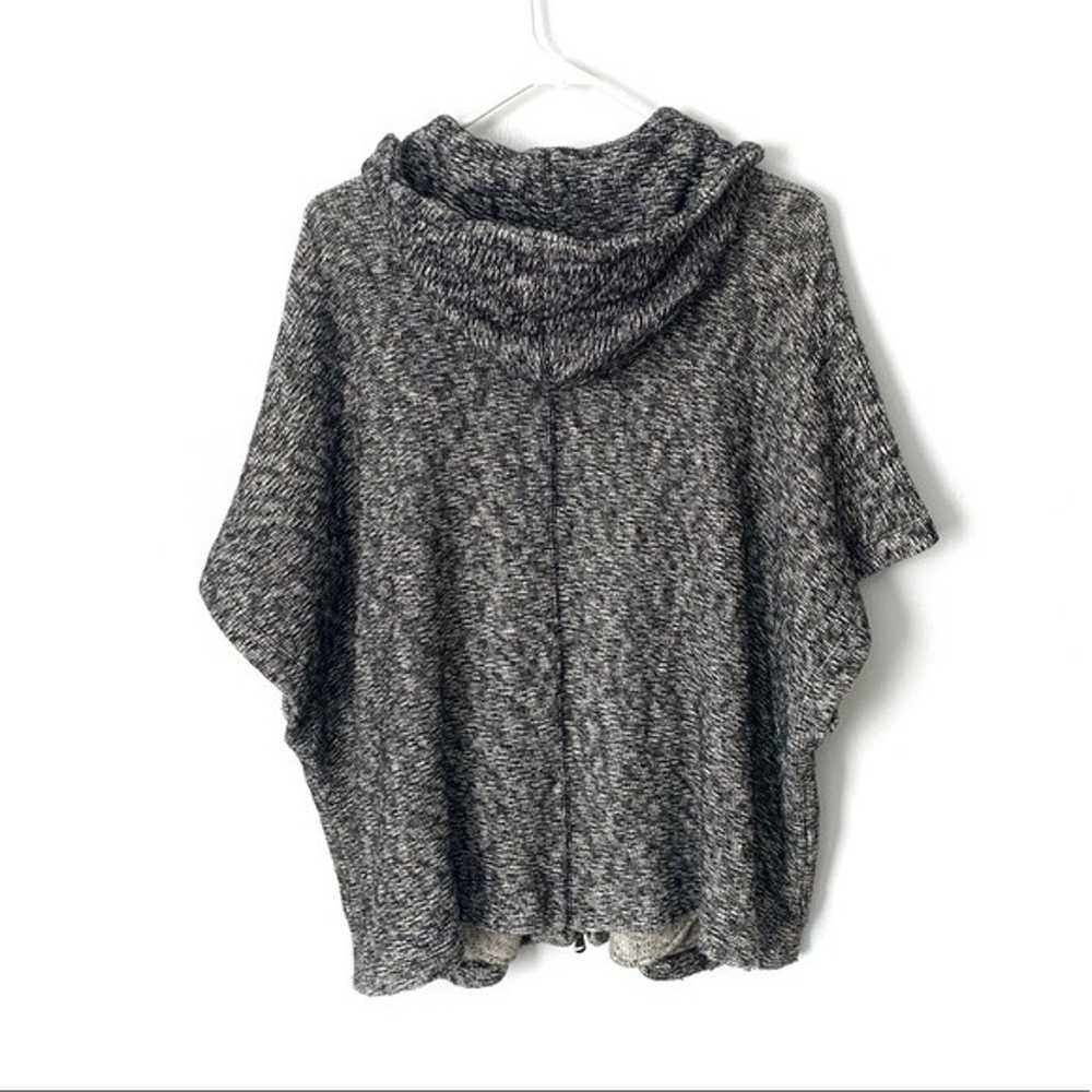 L’AGENCE Gray Wool Knit Batwing Sleeve Hooded Zip… - image 3