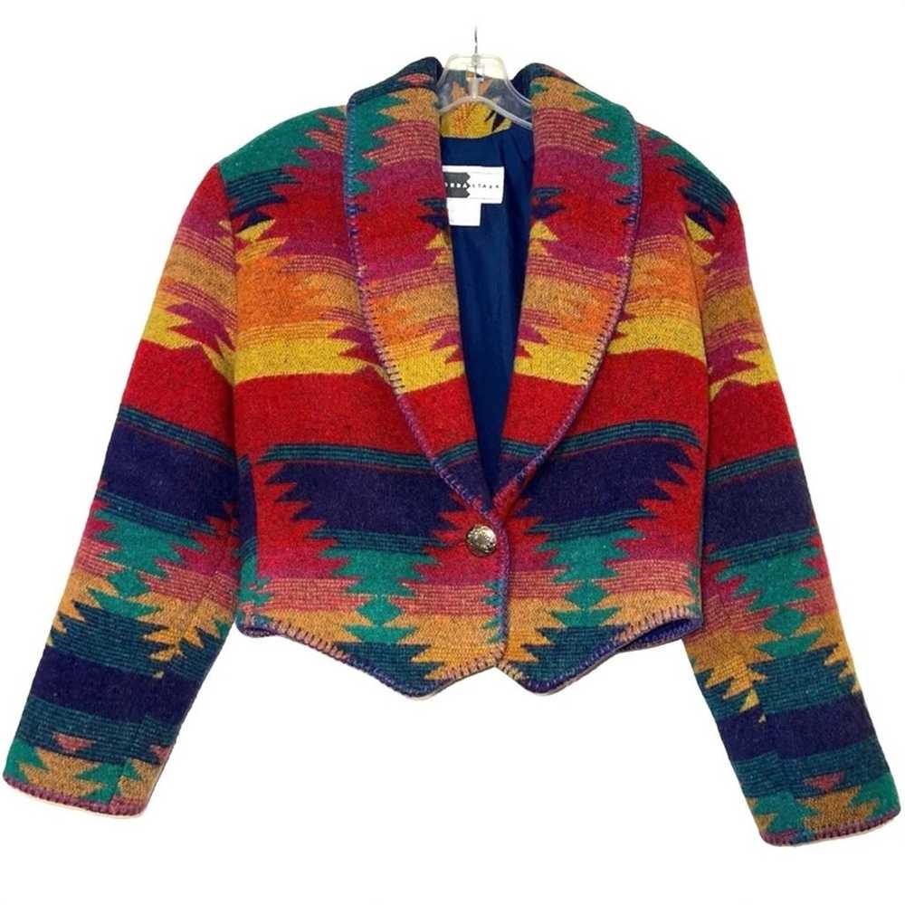 Rhonda Stark Vintage Multicolor Wool Blend Aztec … - image 10