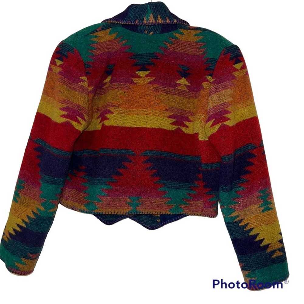 Rhonda Stark Vintage Multicolor Wool Blend Aztec … - image 7