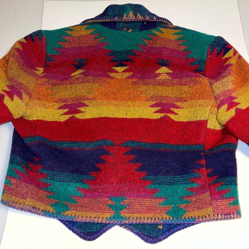 Rhonda Stark Vintage Multicolor Wool Blend Aztec … - image 8