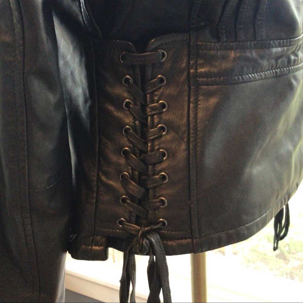 EUC Ralph Lauren Black Leather Lambskin Jacket - image 6