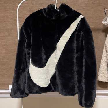 Nike faux fur swoosh jacket